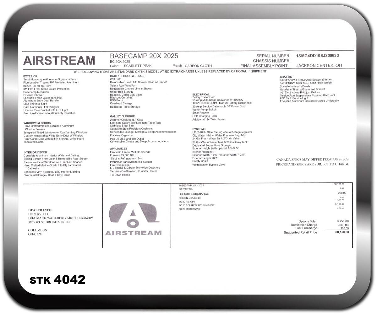 2025 Airstream Basecamp 20x