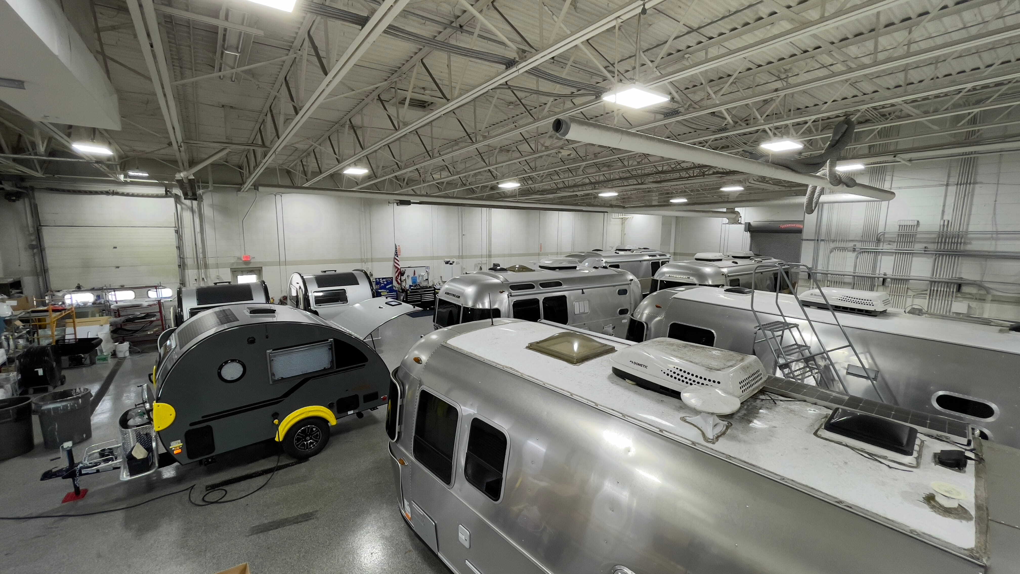 Service department working on an RV